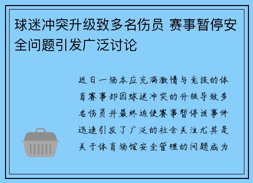 球迷冲突升级致多名伤员 赛事暂停安全问题引发广泛讨论